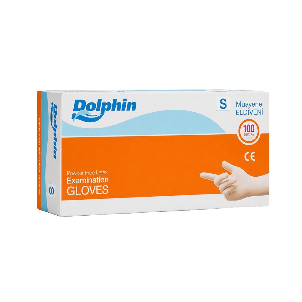Dolphin Pudrasız Muayene Eldiveni 100'Lü Small