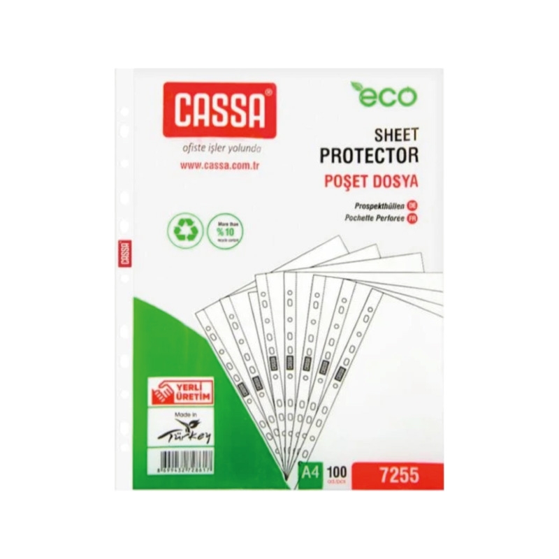 Cassa 7255 Eco A4 100 lü Poşet Dosya