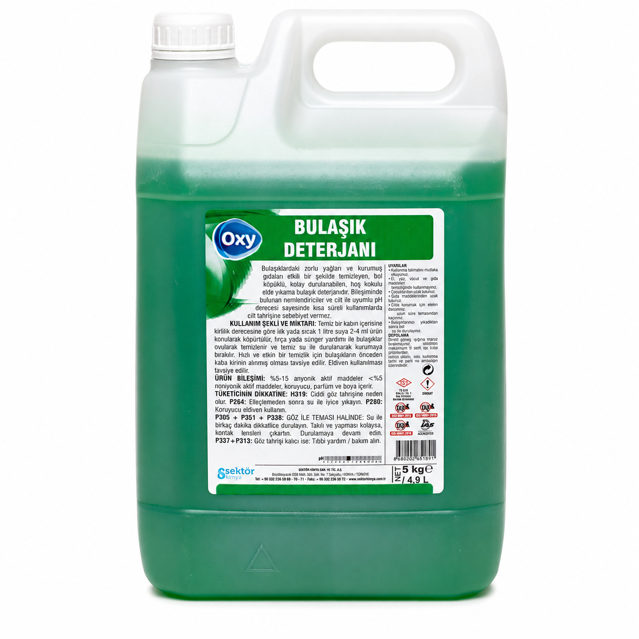 Oxy Bulaşık Deterjanı Yeşil Limonlu 5 Kg
